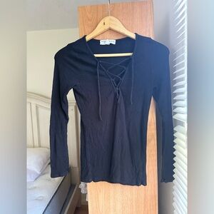 Urban Outfitters Black Ribbed Top